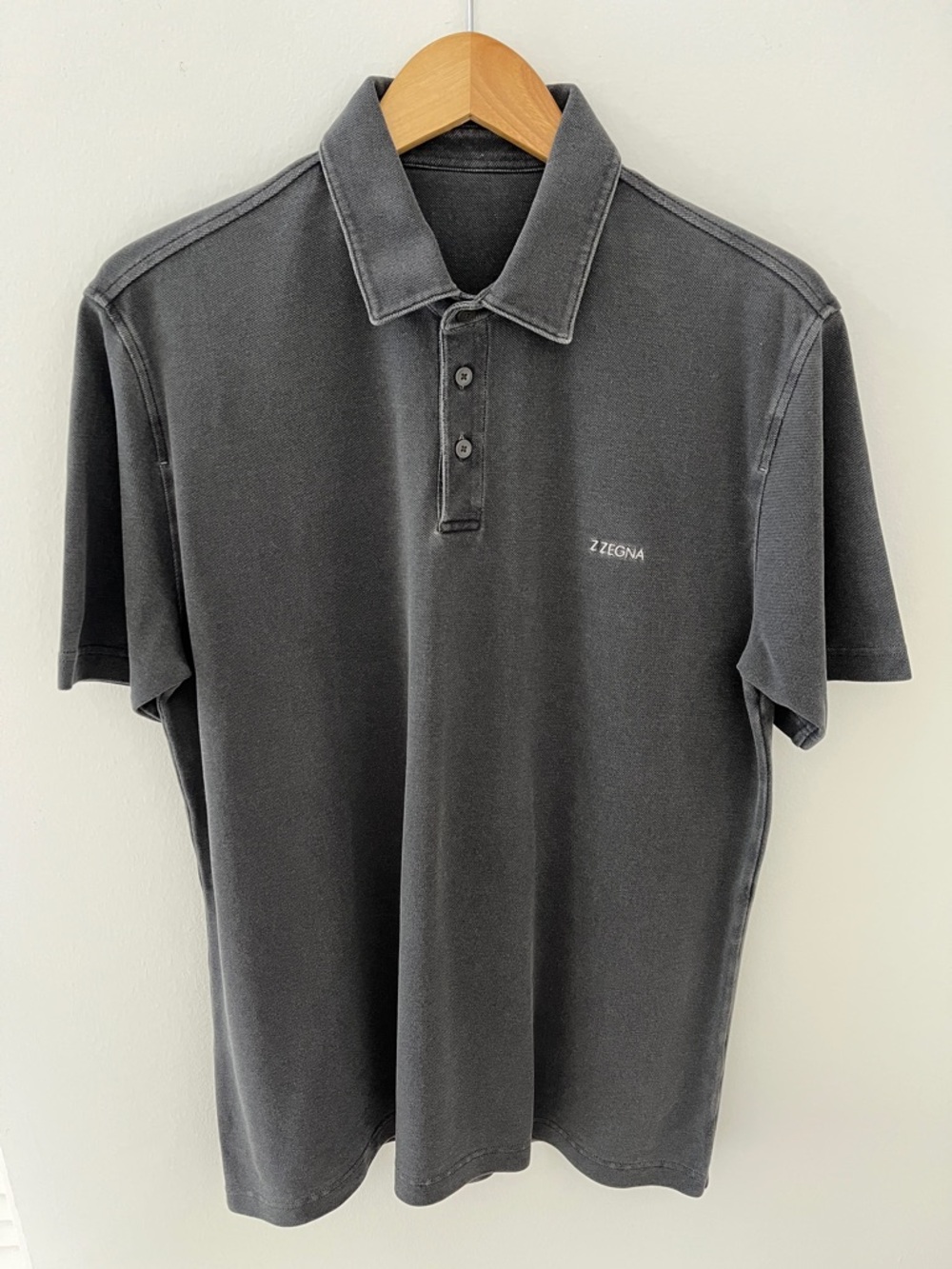 Z Zegna Men's Polo Shirt in Charcoal Gray